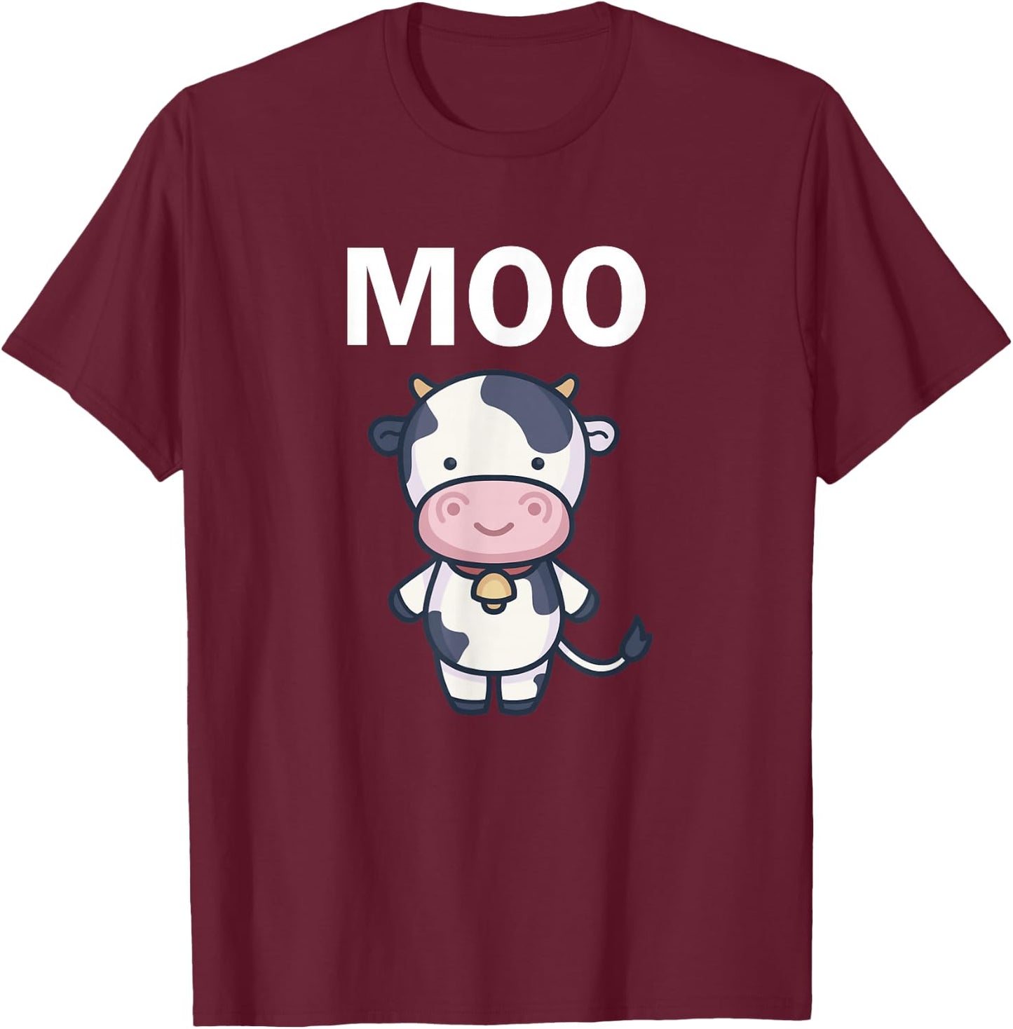 Moo Cow Funny Farmer Cow For Adults Kids Boys And Girls T-Shirt - T-Shirt | Maroon