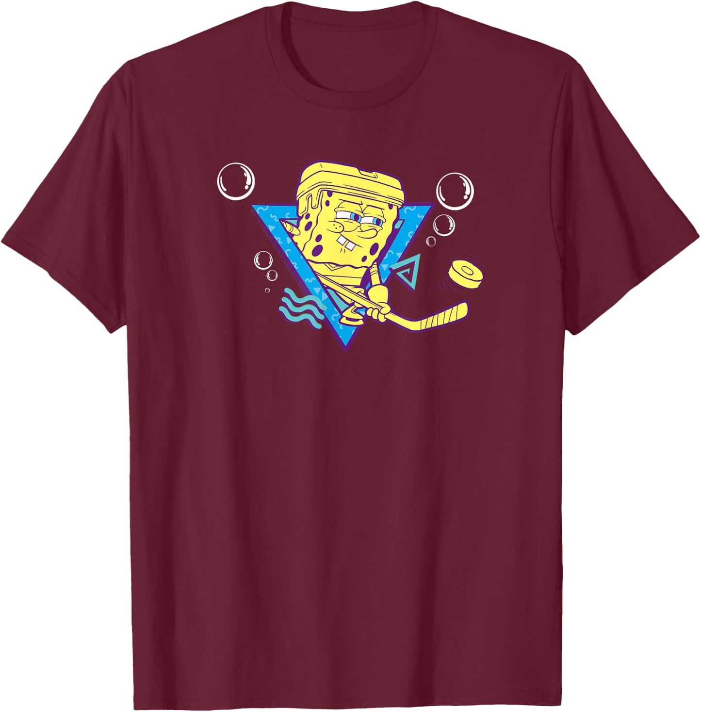 SpongeBob SquarePants Hockey Pants T-Shirt - T-Shirt | Maroon