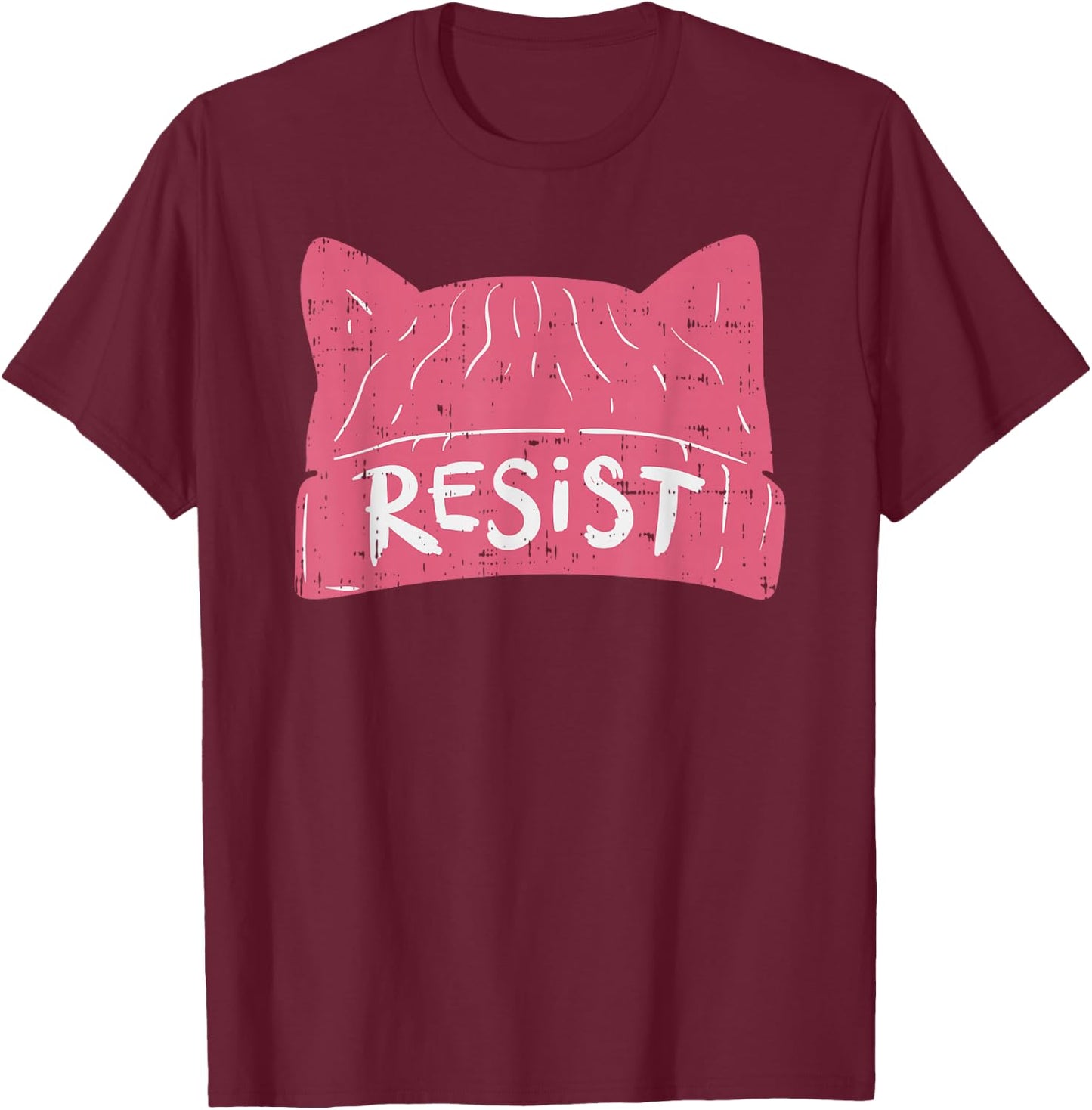 March Shirt Resist Pink Cat Hat January 19 2019 T-Shirt - T-Shirt | Maroon