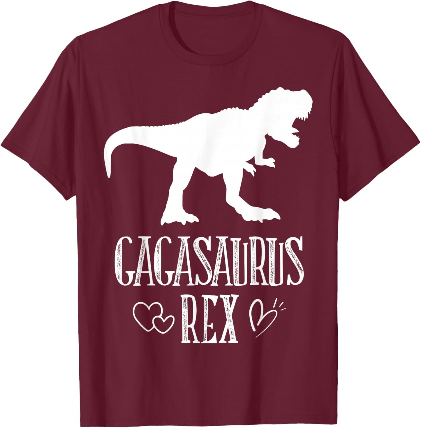 Gaga Saurus Dinosaur Mother Grandma Funny Matching Family T-Shirt - T-Shirt | Maroon