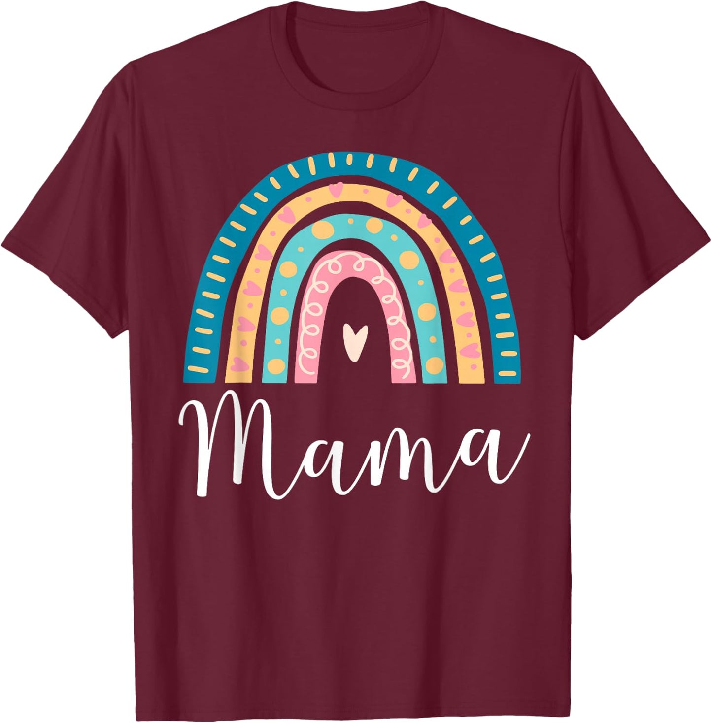 Mama Rainbow Gifts Mom Family Matching Birthday T-Shirt - T-Shirt | Maroon
