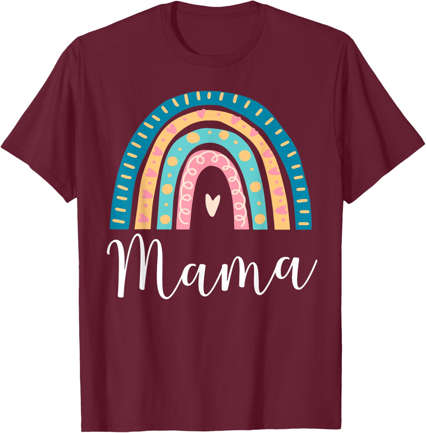 Mama Rainbow Gifts Mom Family Matching Birthday T-Shirt - T-Shirt | Maroon