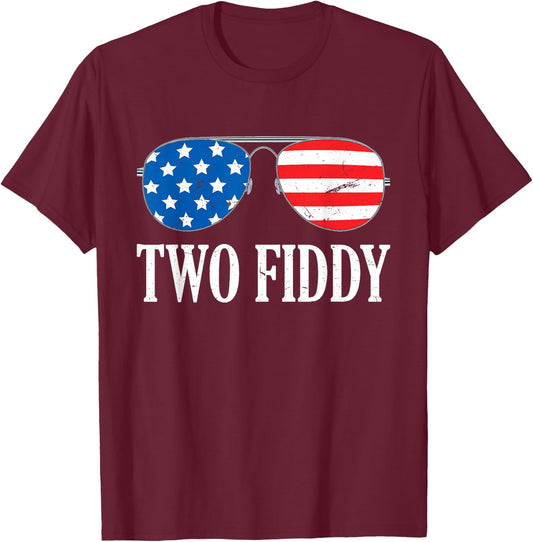 Two Fiddy America 250 T-Shirt - T-Shirt | Maroon