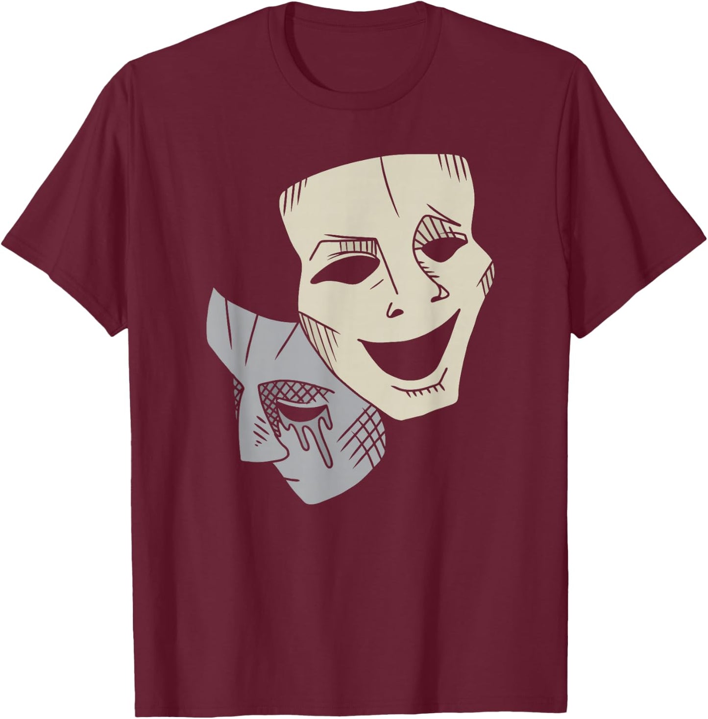 Comedy Tragedy Masks Theater Drama Club Matching Gift Coach T-Shirt - T-Shirt | Maroon