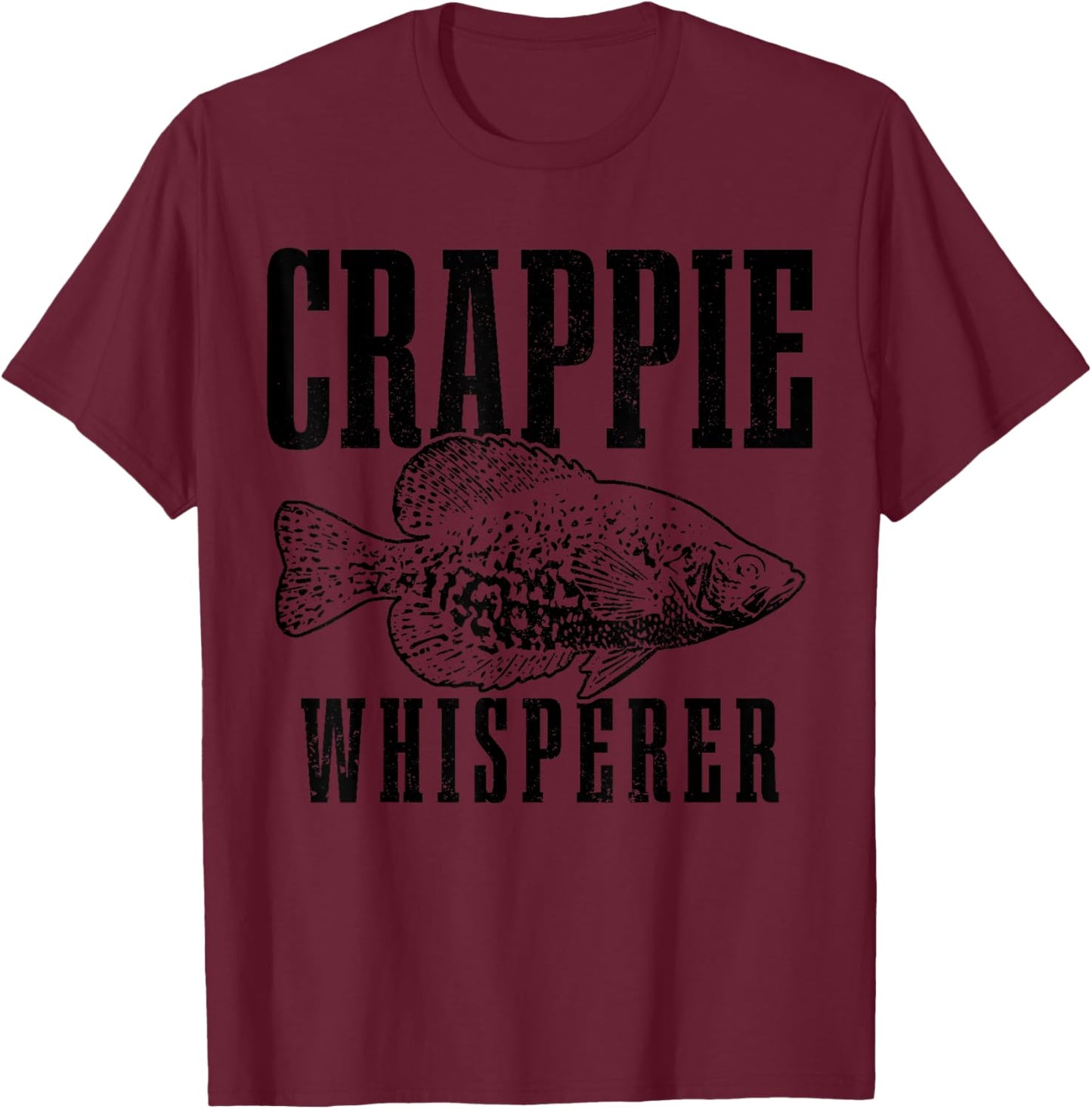 Crappie Whisperer Funny Vintage Crappie Fishing Fisherman T-Shirt - T-Shirt | Maroon