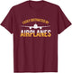 Easily Distracted By Airplanes Pilot Aviation Airplane T-Shirt - T-Shirt | Maroon