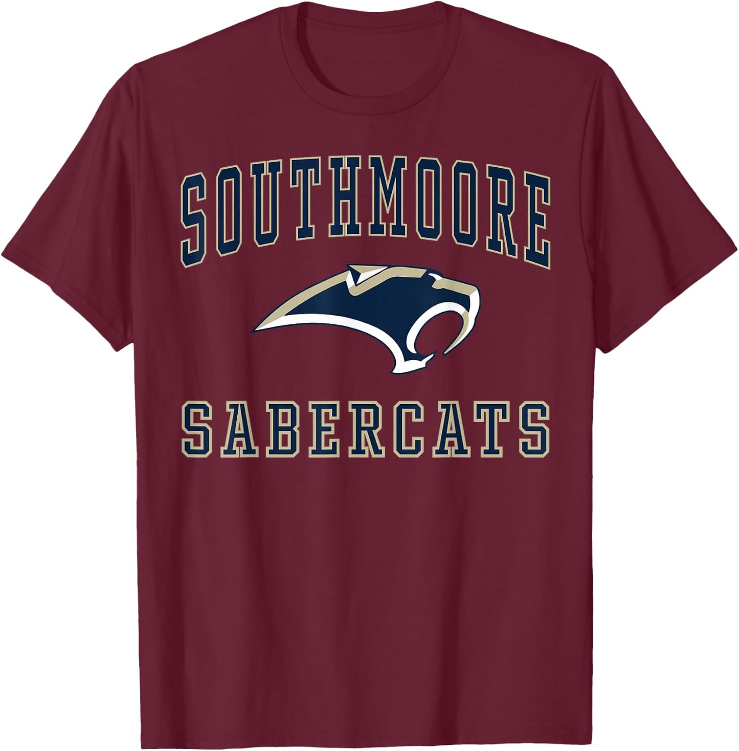 Southmoore High School Saber Cats C1 T-Shirt - T-Shirt | Maroon