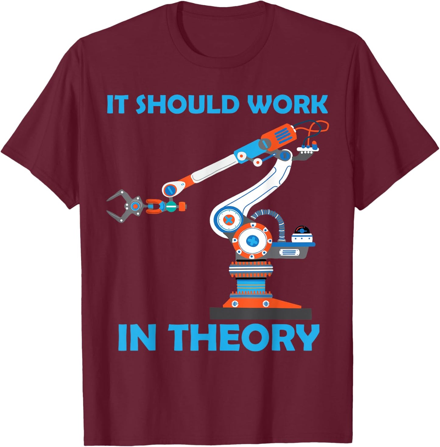 Cool Robotics Art Men Women Robotics Engineer Robot Lovers Small T-Shirt - T-Shirt | Maroon