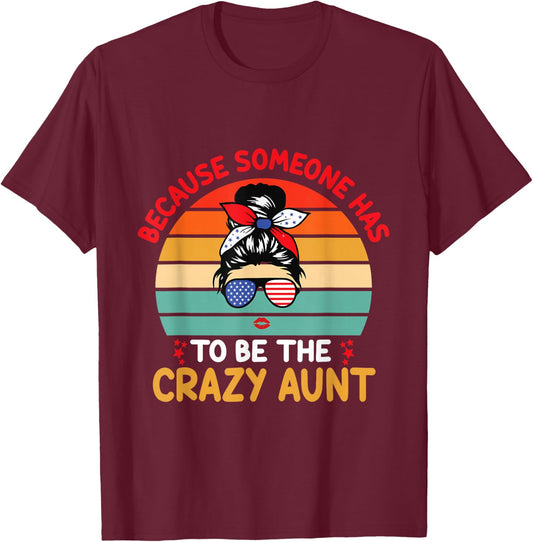 Crazy Aunt Auntie Woman Niece Retro Aunt T-Shirt - T-Shirt | Maroon