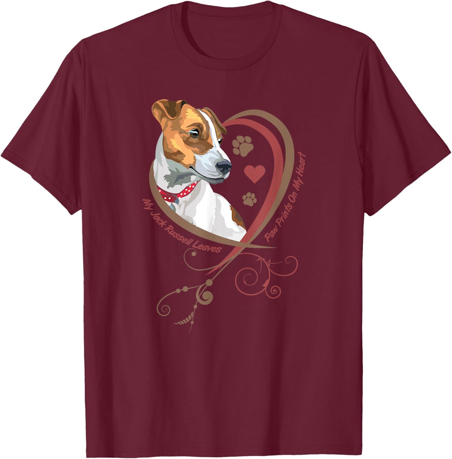 Womans Jack Russell Terrier Shirt Parson Russell Terrier Dog T-Shirt - T-Shirt | Maroon