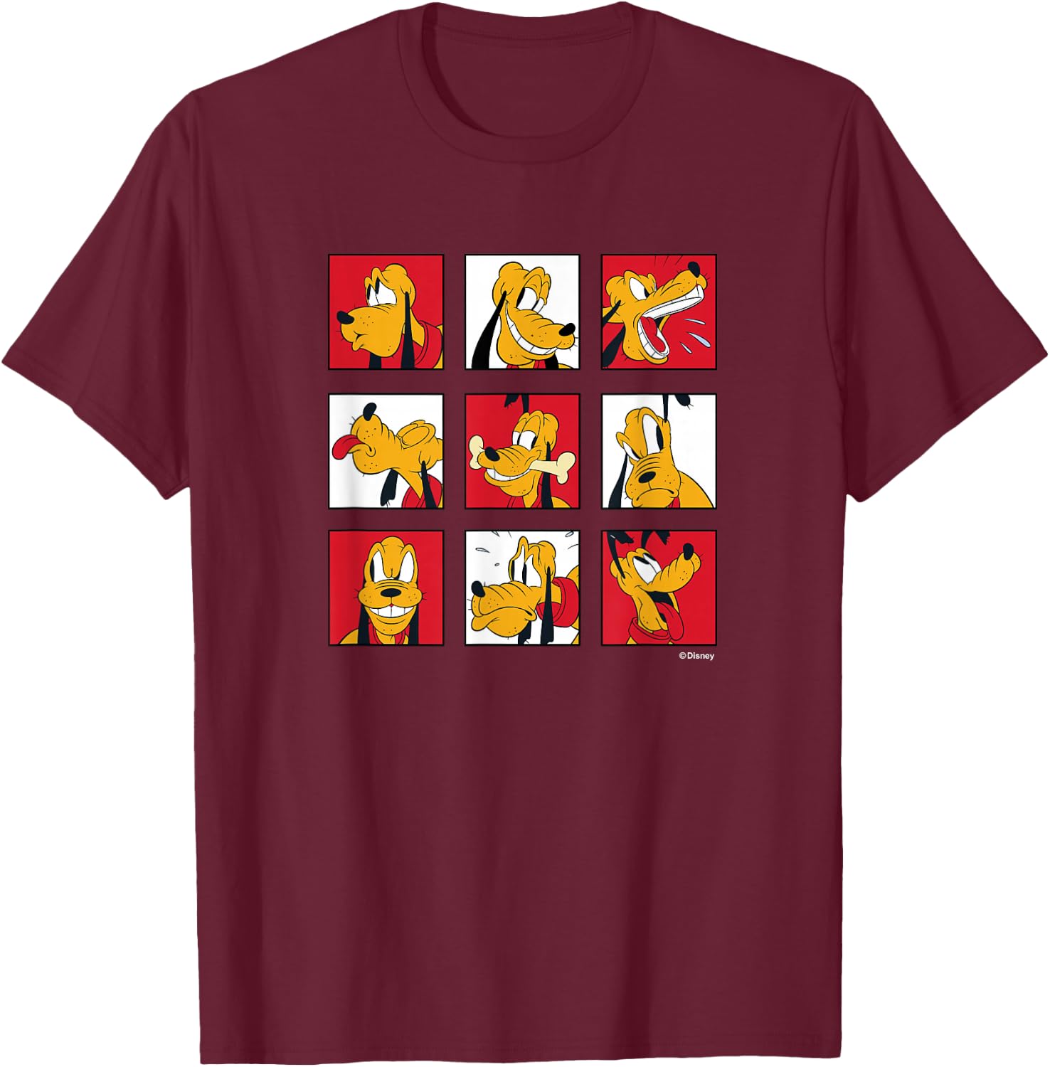 Pluto Grid of Emotions T-Shirt - T-Shirt | Maroon