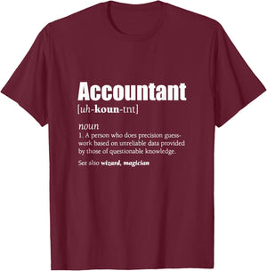 Accountant Definition CPA Wizard in Numbers Black Adult Men's Classic Fit T-Shirt - T-Shirt | Maroon