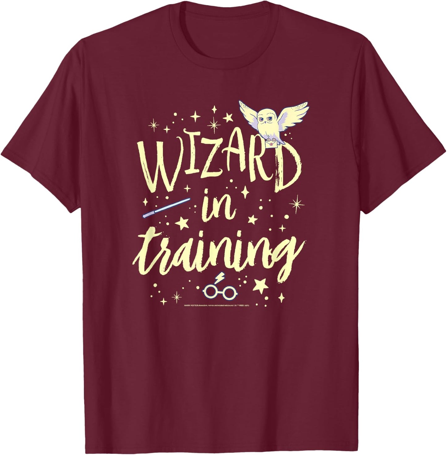 Harry Potter Wizard in Training Text Stack T-Shirt - T-Shirt | Maroon
