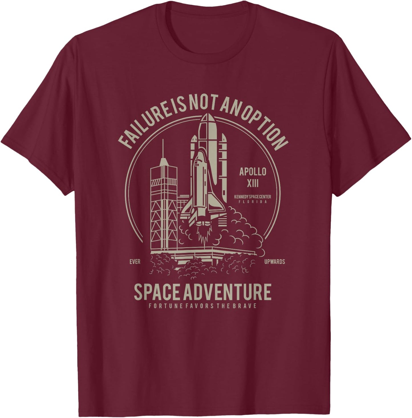 Space Adventure - Failure Is Not An Option Rocket T-Shirt - T-Shirt | Maroon