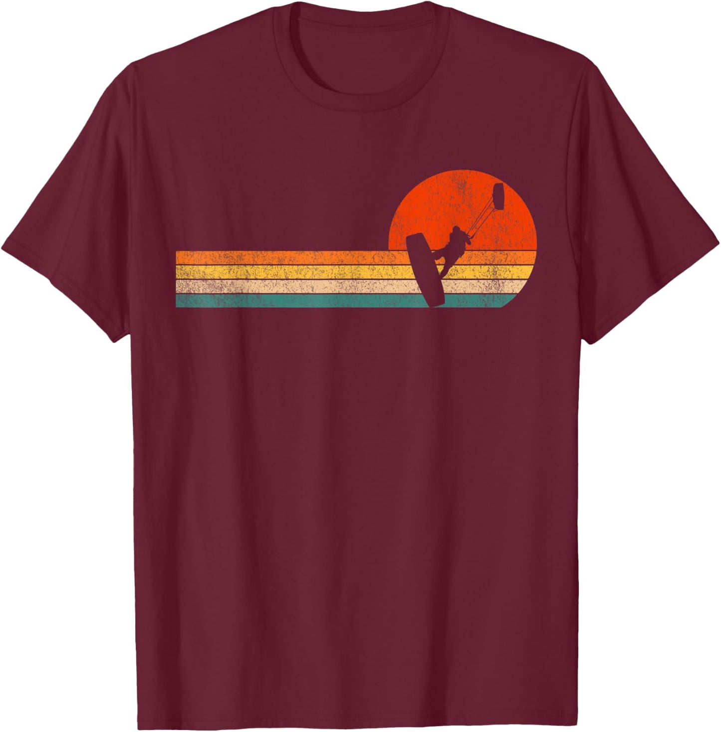 Retro Kitesurfing Kiteboarding Kitesurf Kiteboarder Vintage T-Shirt - T-Shirt | Maroon