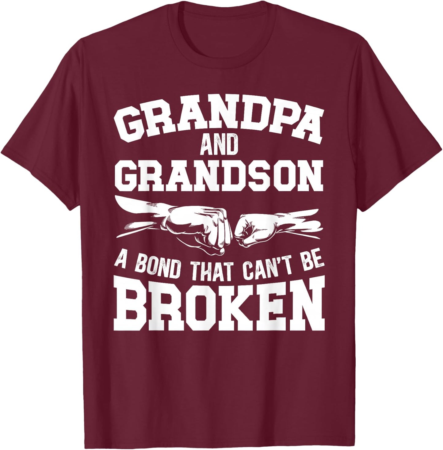 Grandpa and Grandson Bond from Grandpa to Grandson T-Shirt - T-Shirt | Maroon