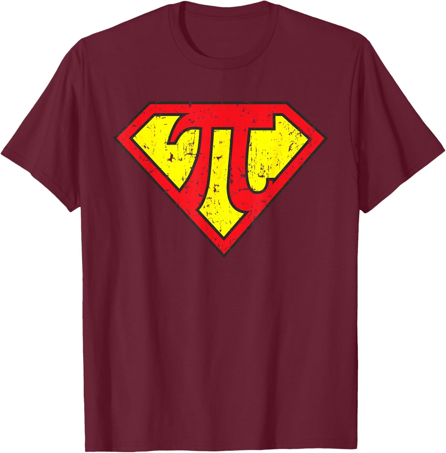 Super Hero Pi Day for Math Symbol Engineer Teacher T Shirt T-Shirt - T-Shirt | Maroon