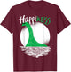 Funny Loch Ness Monster HappiNESS Happy Nessie Pun T-Shirt - T-Shirt | Maroon