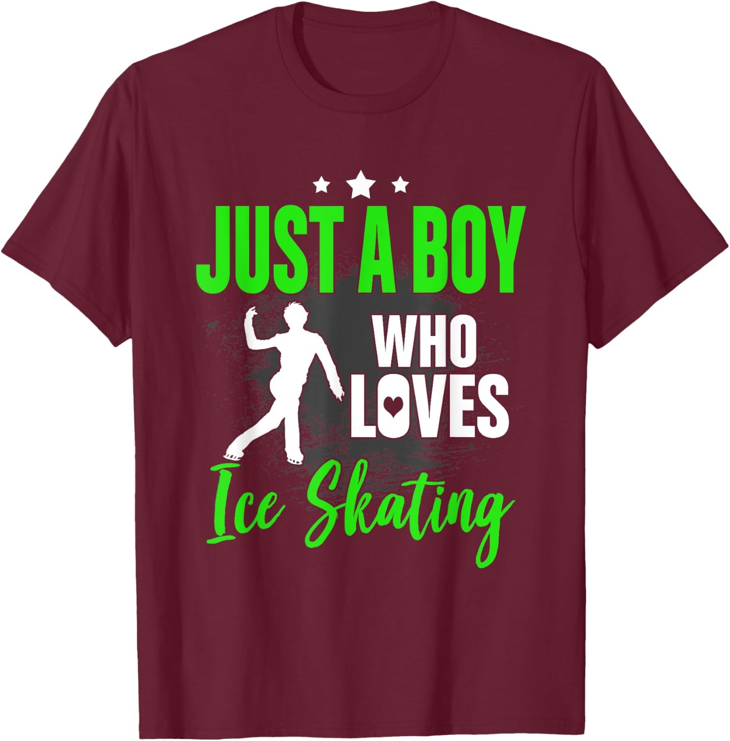Funny Ice Skating Lover Graphic Men and Boy Figure Skater T-Shirt - T-Shirt | Maroon