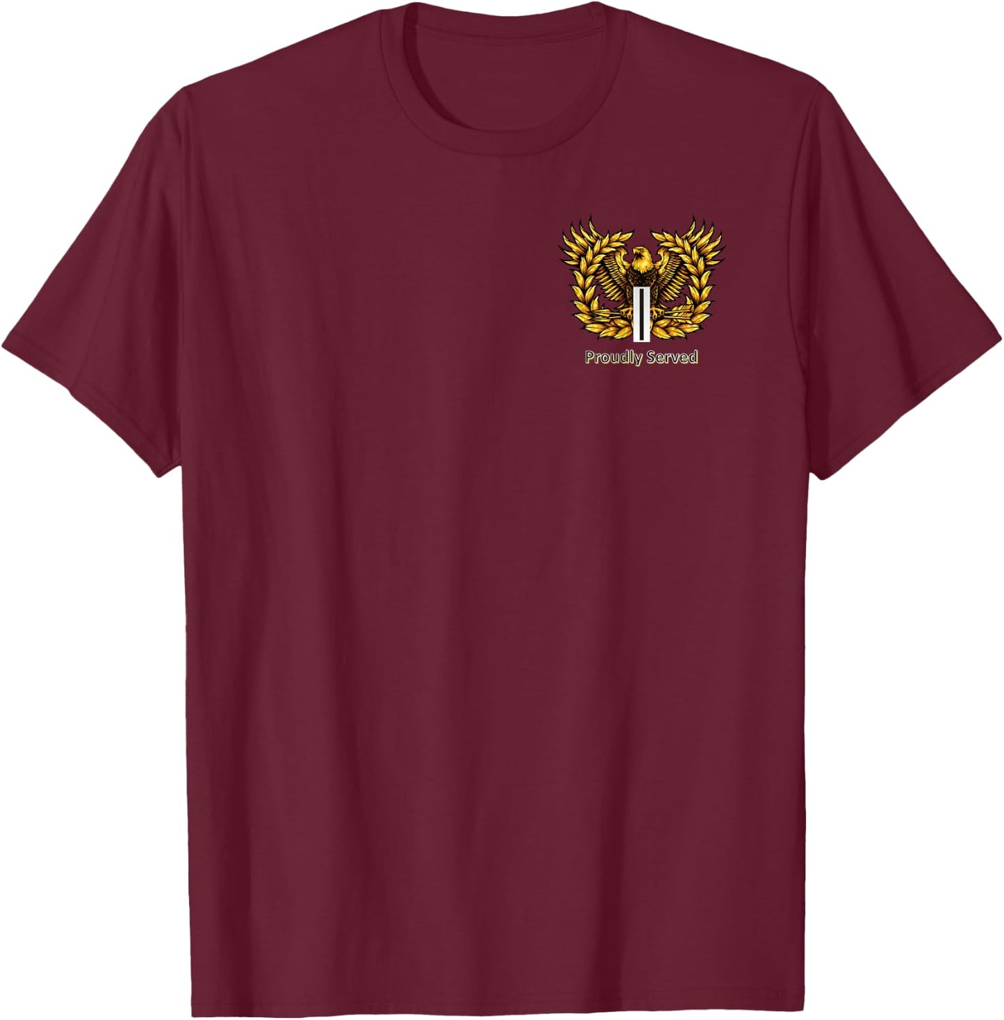 Proudly Served US Army CW5 Retired T-Shirt - T-Shirt | Maroon