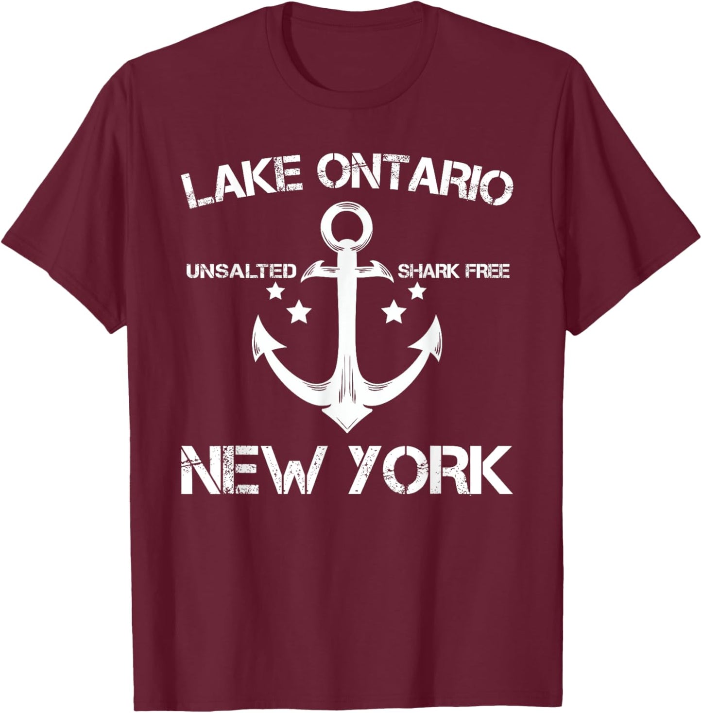 LAKE ONTARIO NEW YORK Funny Fishing Camping Summer Gift Women Girls Kids T-Shirt - T-Shirt | Maroon