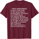 1st AMENDMENT FREE PRESS Bill of Rights T-Shirt - T-Shirt | Maroon