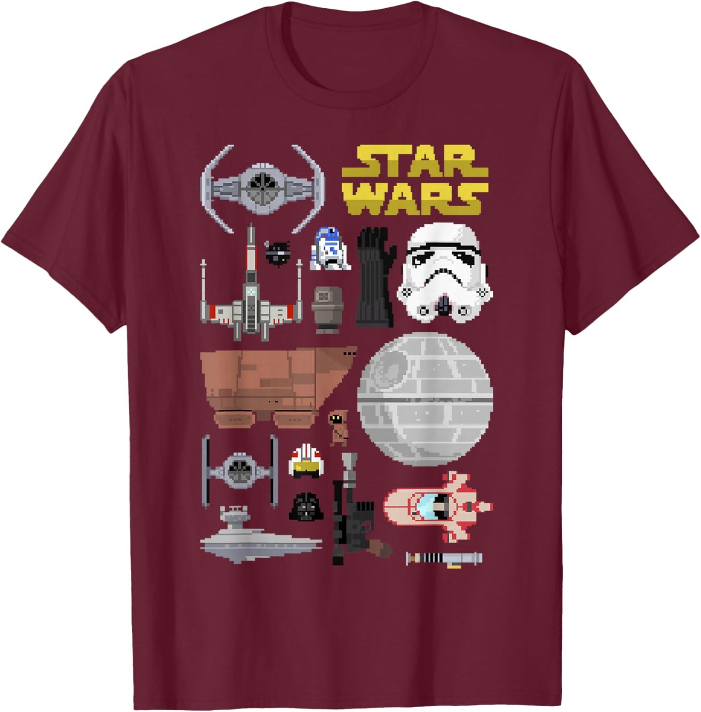 Star Wars Pixel Icon Set T-Shirt - T-Shirt | Maroon