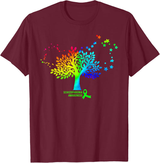 Retro Schizophrenia Awareness T-Shirt - T-Shirt | Maroon