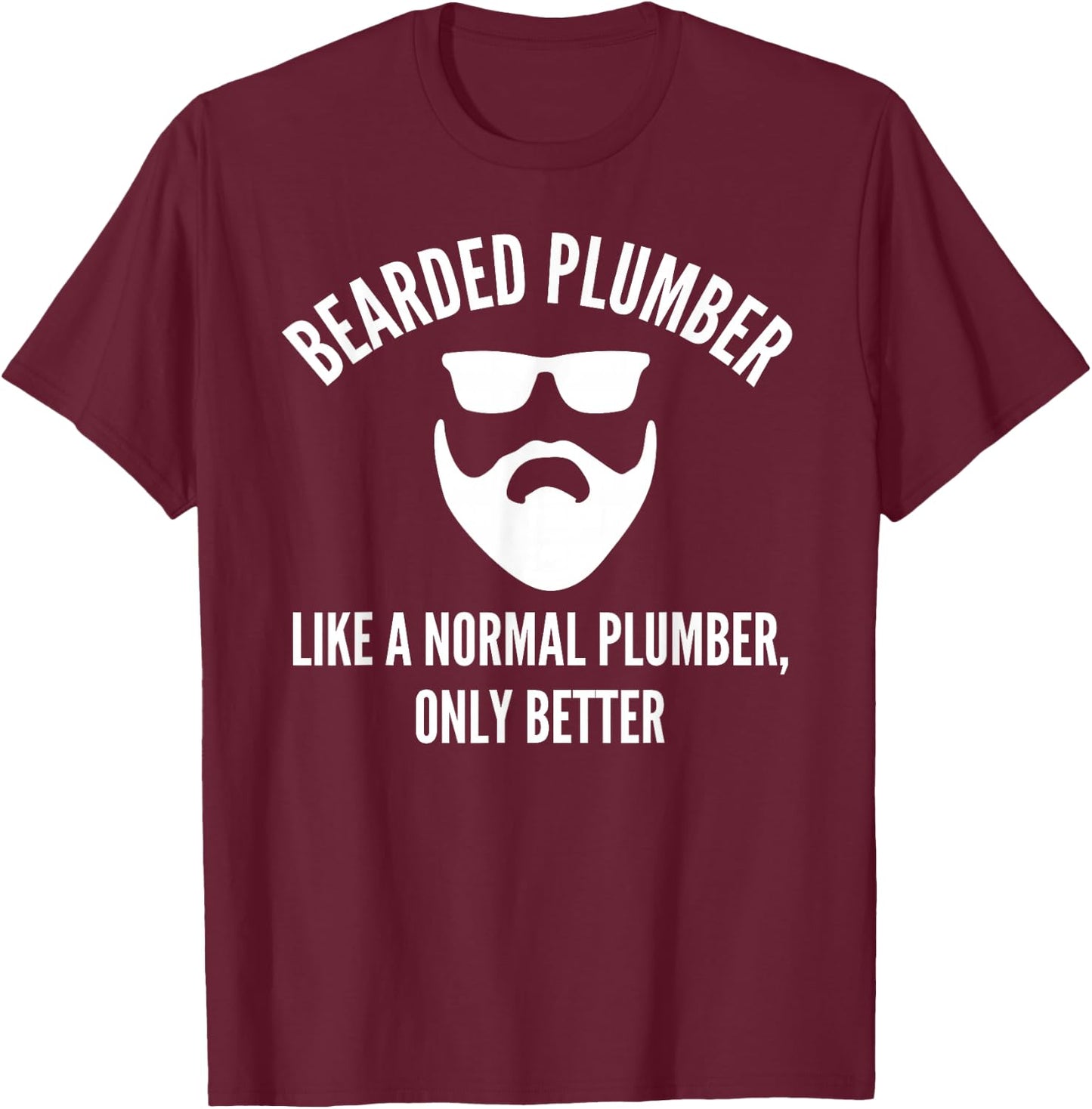 Bearded Plumber Funny Definition T-Shirt - T-Shirt | Maroon