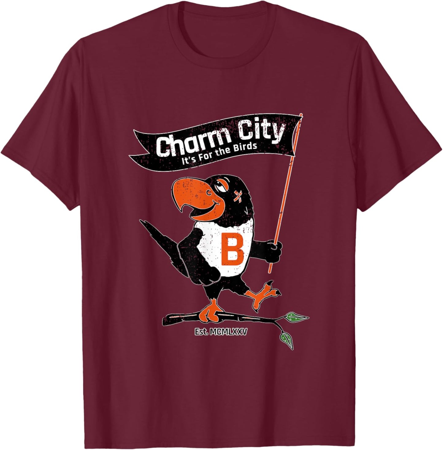 Baltimore Birds Maryland Charm City Pride Novelty T-Shirt - T-Shirt | Maroon