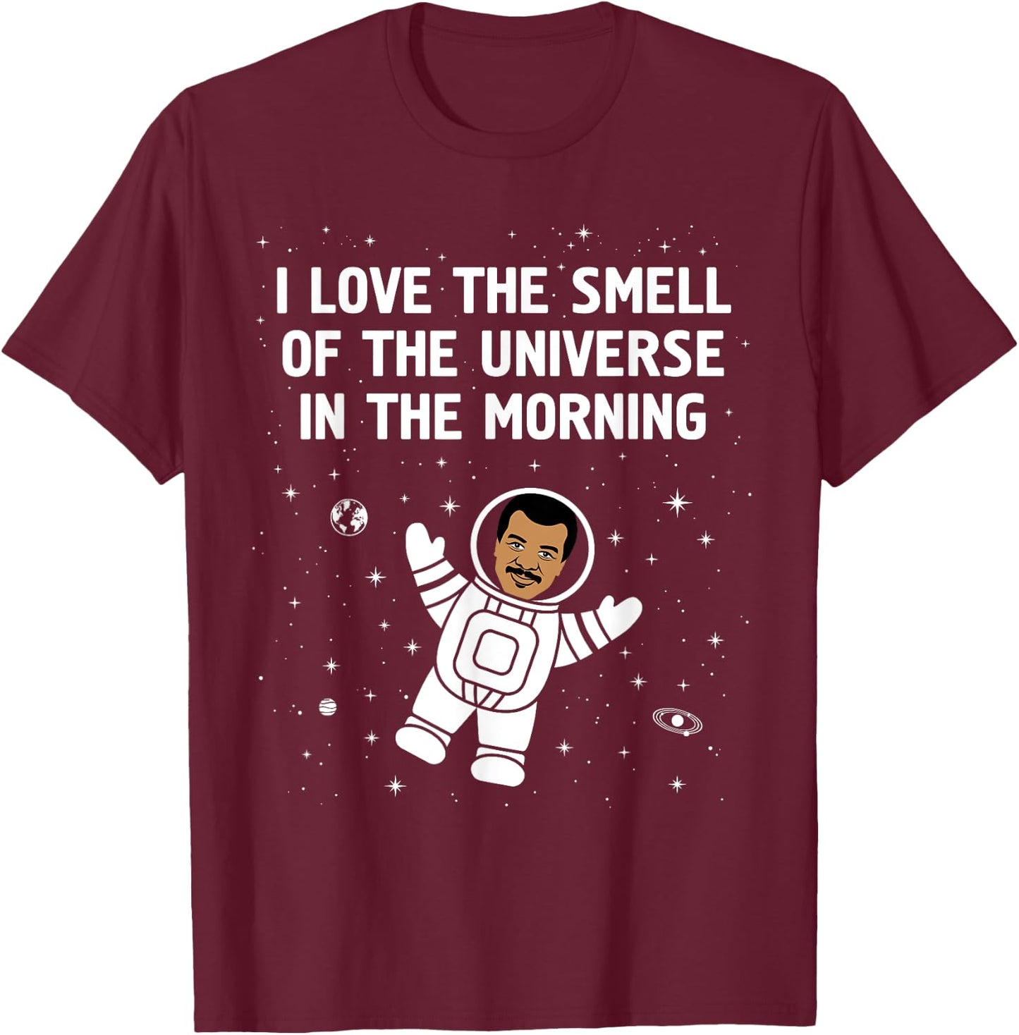 Neil deGrasse Tyson Smell of the Universe T-Shirt - T-Shirt | Maroon