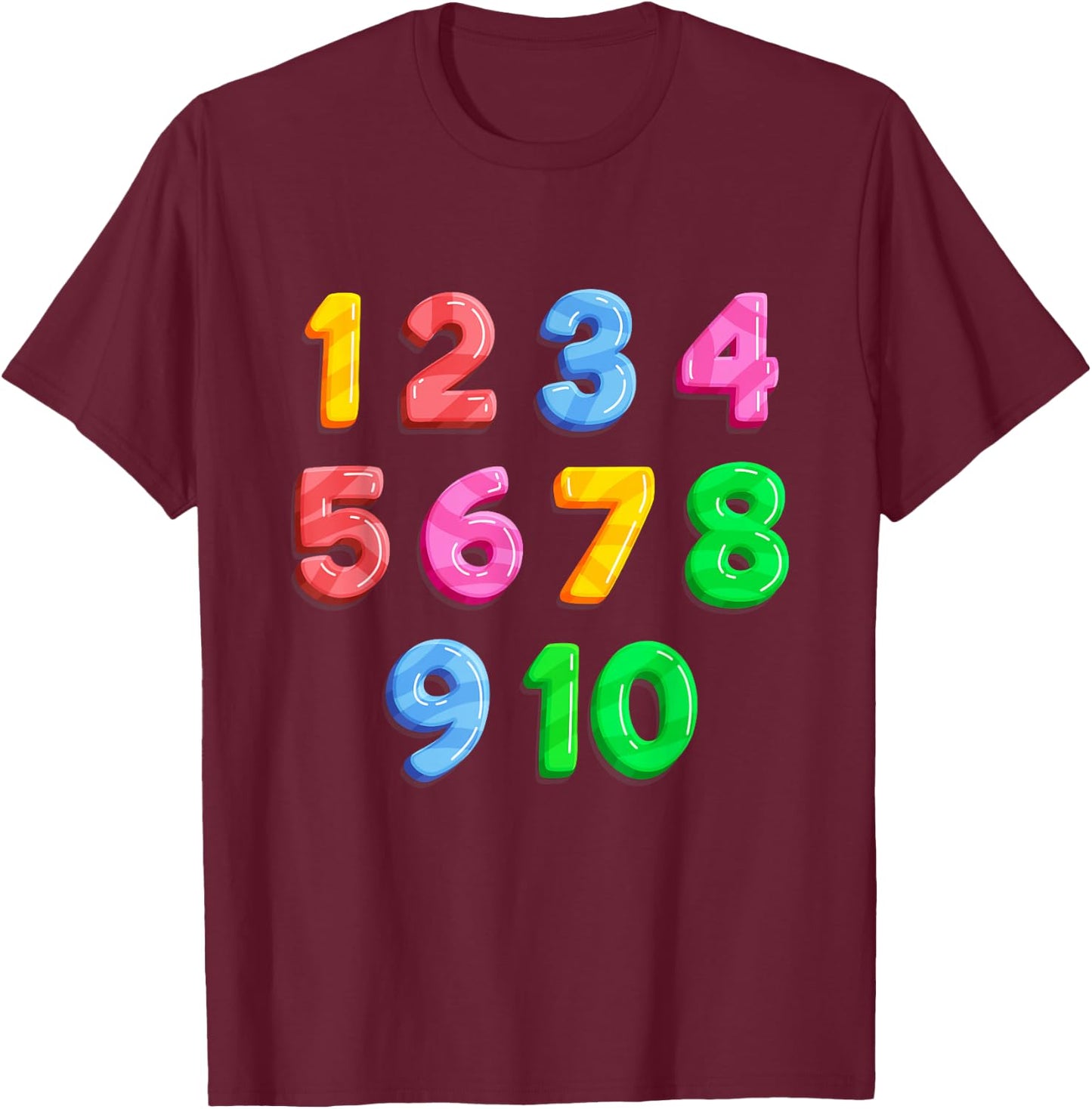 Math Numbers Learning | Best Preschool Education Gift T-Shirt - T-Shirt | Maroon