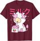 Strawberry Milk Drinking Cute Kawaii Cow T-Shirt - T-Shirt | Maroon