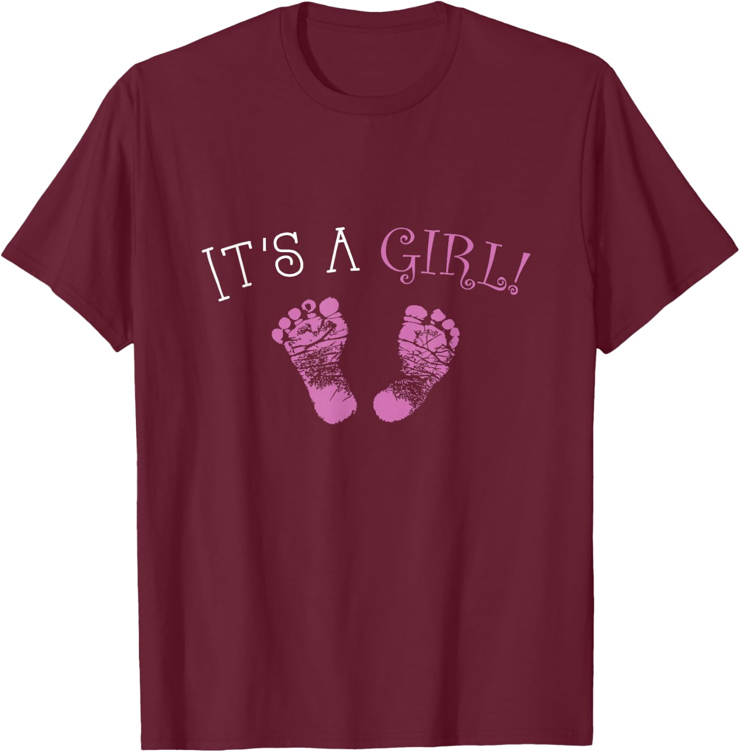 It's A Girl Gender Reveal 2024 T-Shirt - T-Shirt | Maroon