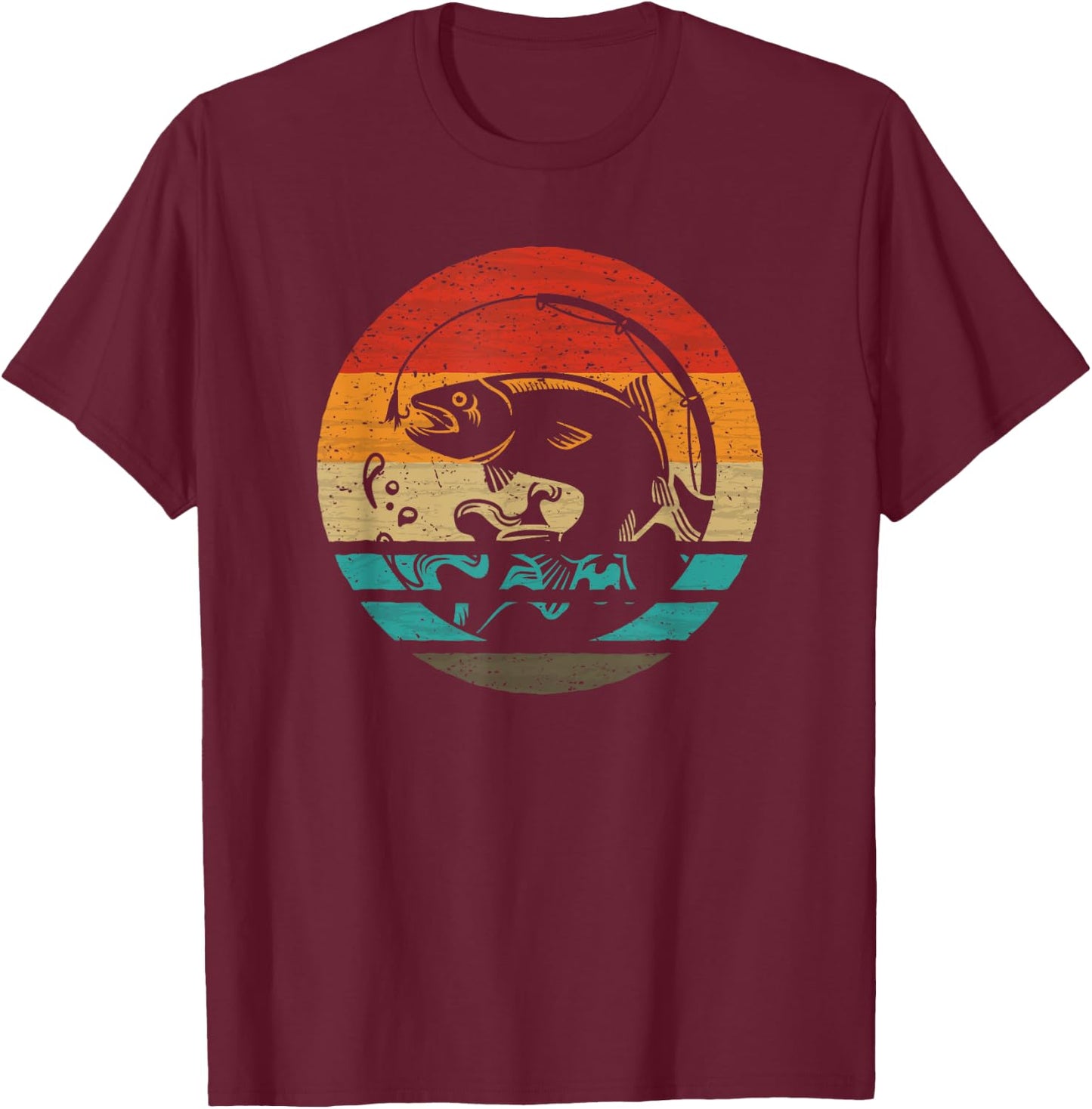 Fishing Retro Style Vintage T-Shirt - T-Shirt | Maroon
