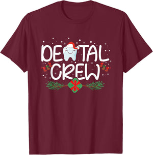 Dental Christmas Crew Dental Hygienist Assistant RDA Gift T-Shirt - T-Shirt | Maroon
