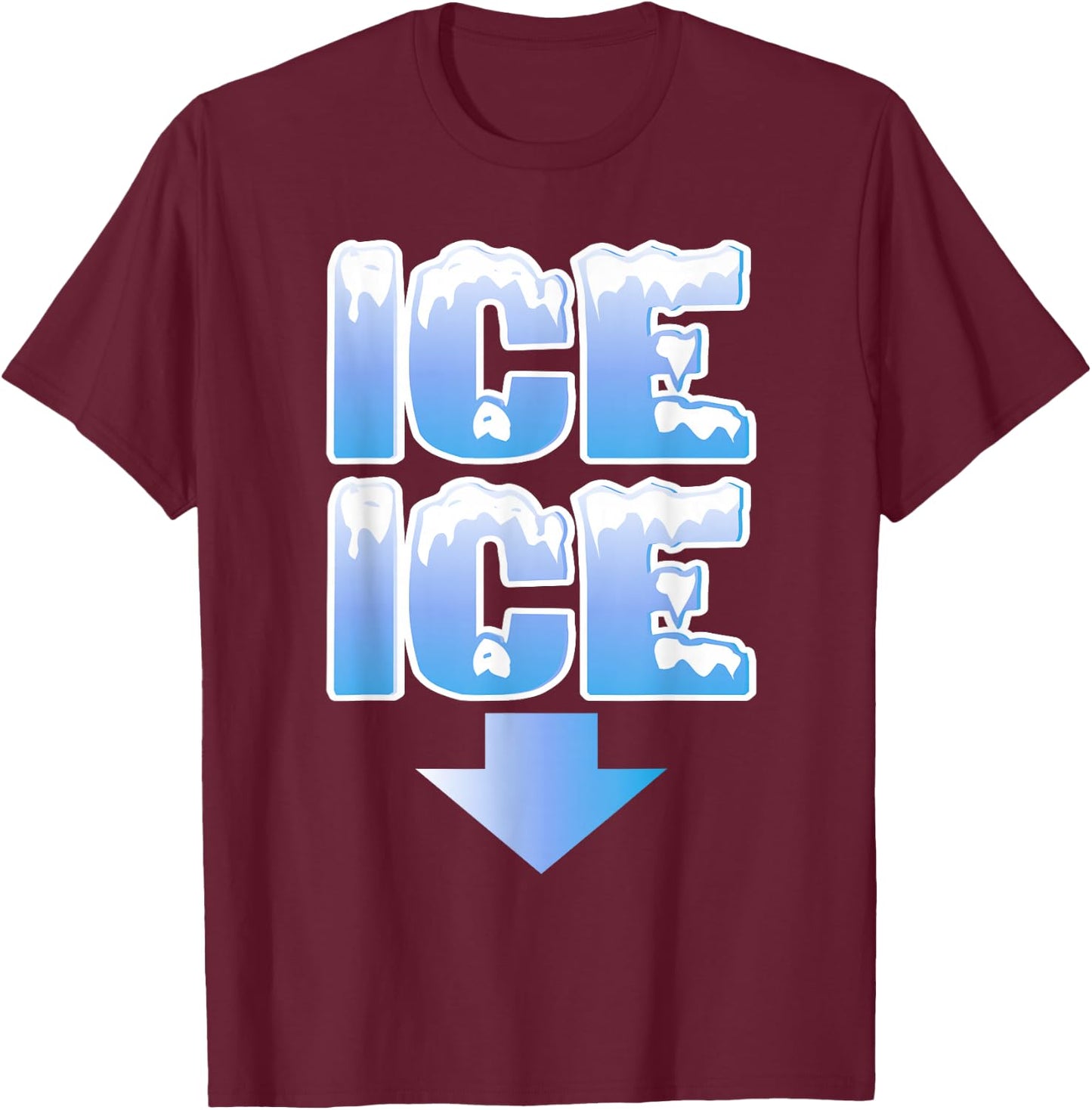 Ice Ice Arrow Pregnancy and Baby Announcement Winter Shirt T-Shirt - T-Shirt | Maroon