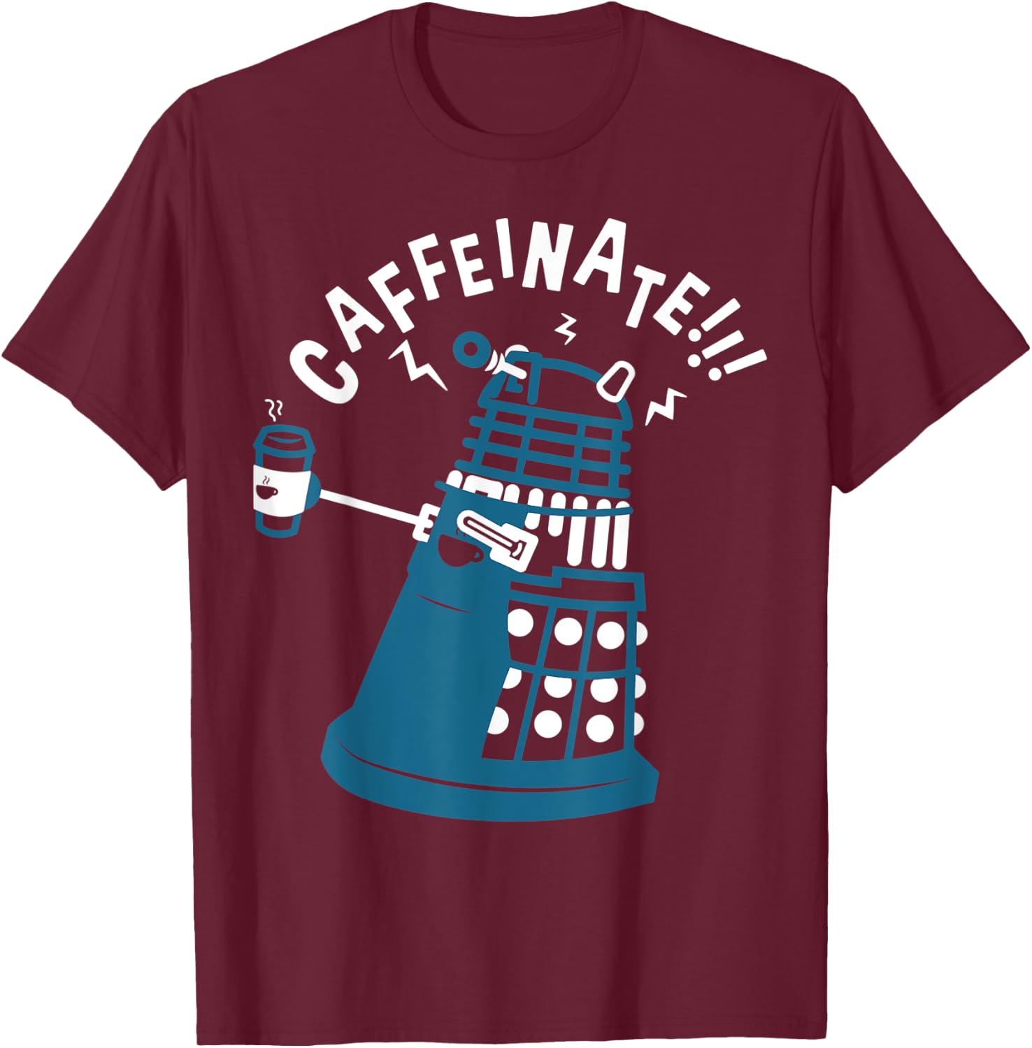 Caffeinate Funny Coffee Gift T-Shirt - T-Shirt | Maroon