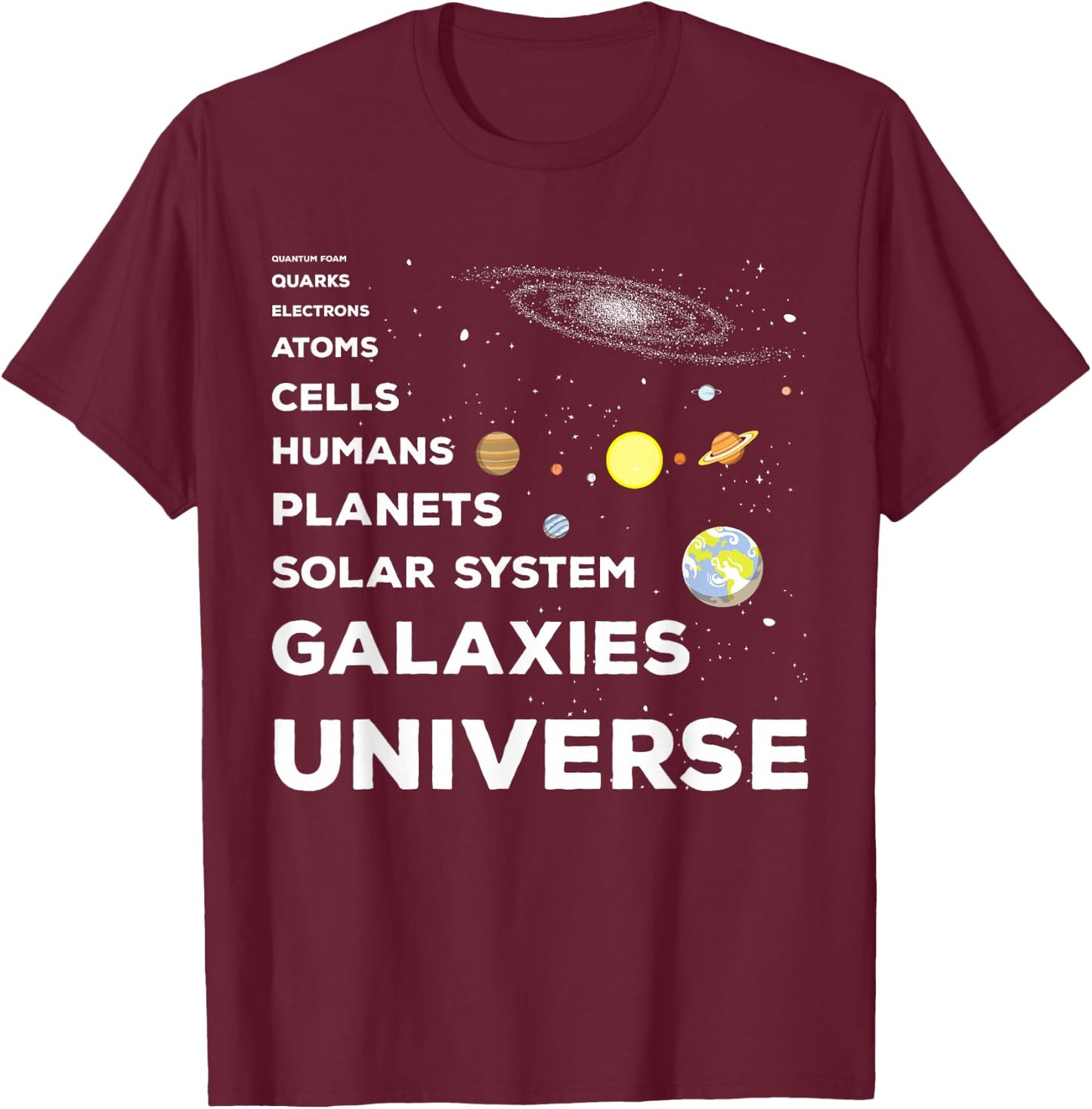 Universe Physicist Quantum Mechanics Quant Astrophyisk T-Shirt - T-Shirt | Maroon