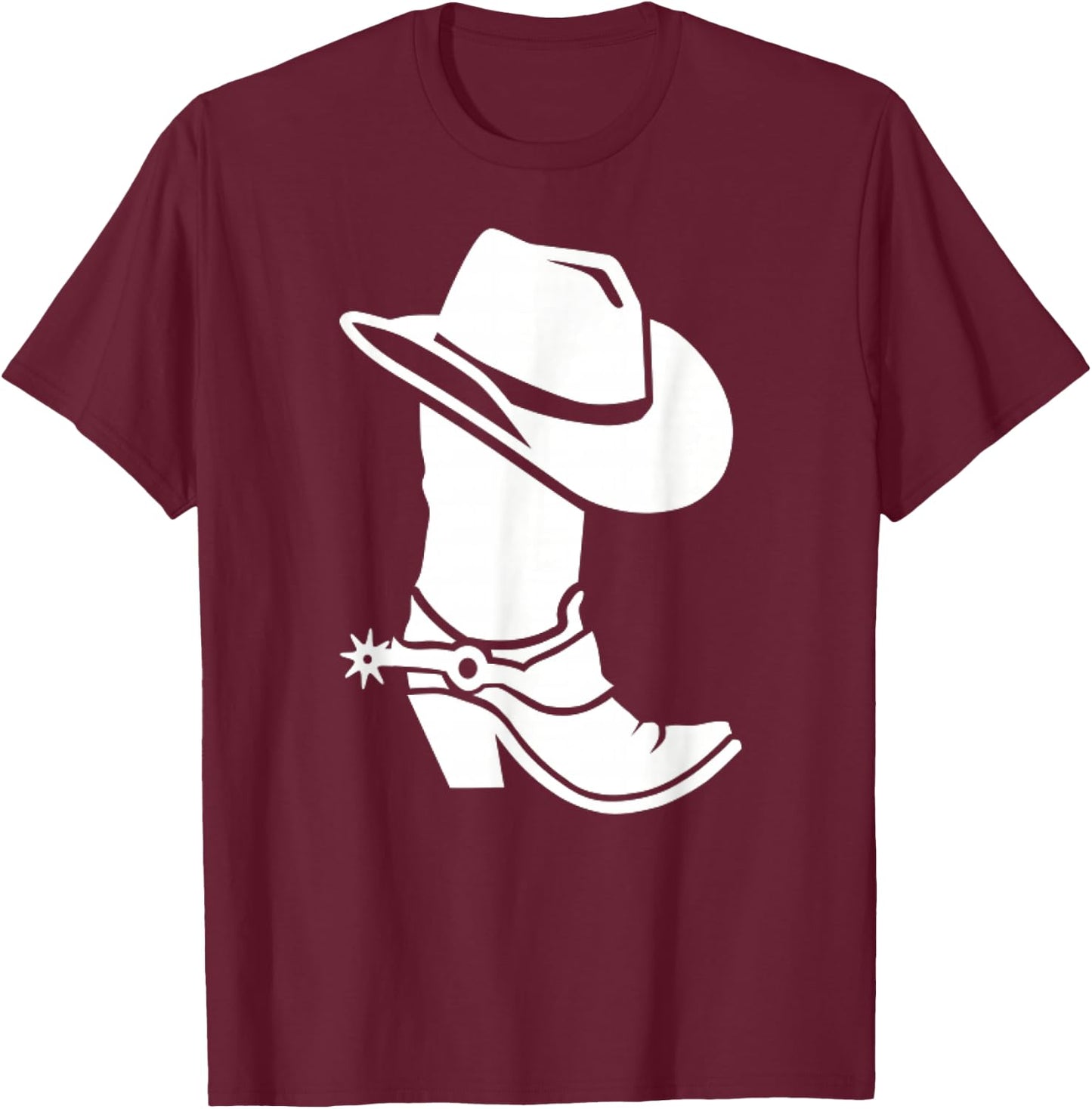 Cowboy Boots and Hat T-Shirt - T-Shirt | Maroon