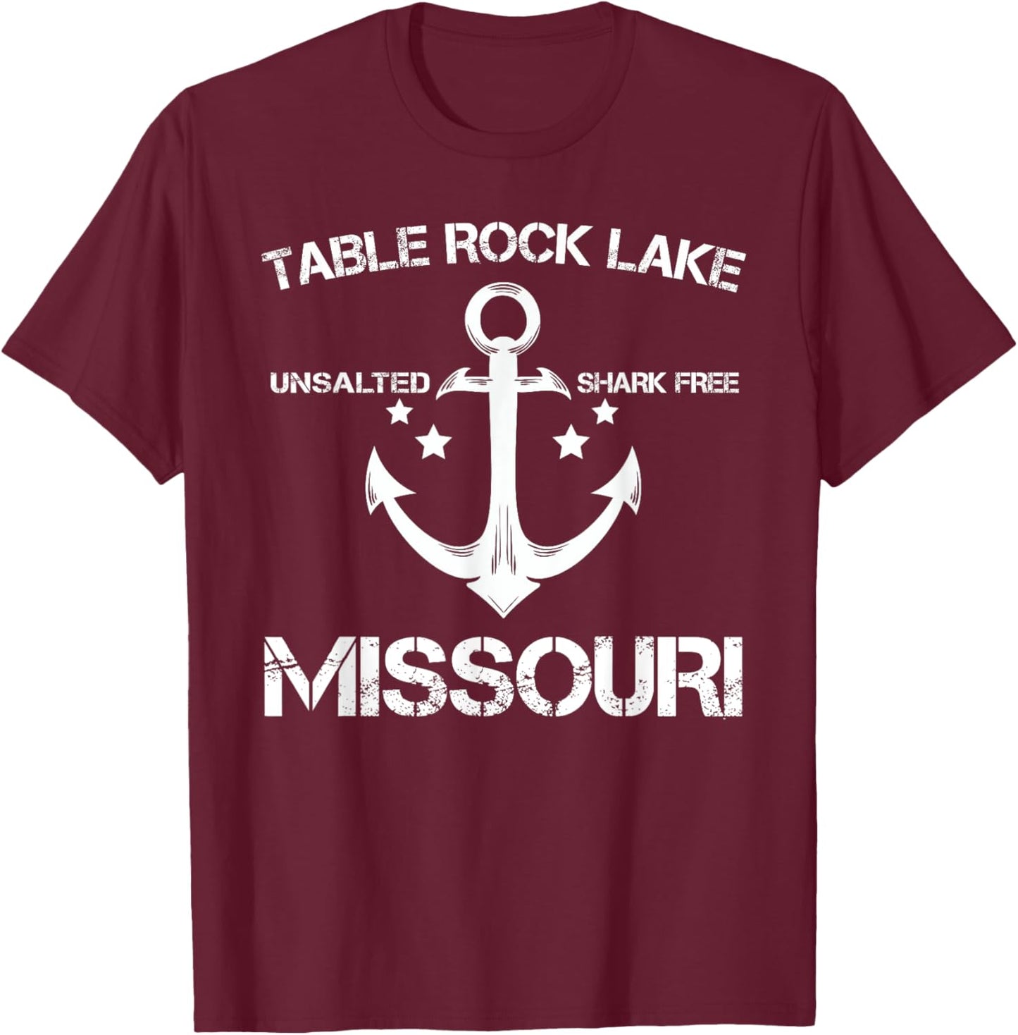 TABLE ROCK LAKE MISSOURI Funny Fishing Camping Summer Gift Men Women Girls Kids T-Shirt - T-Shirt | Maroon