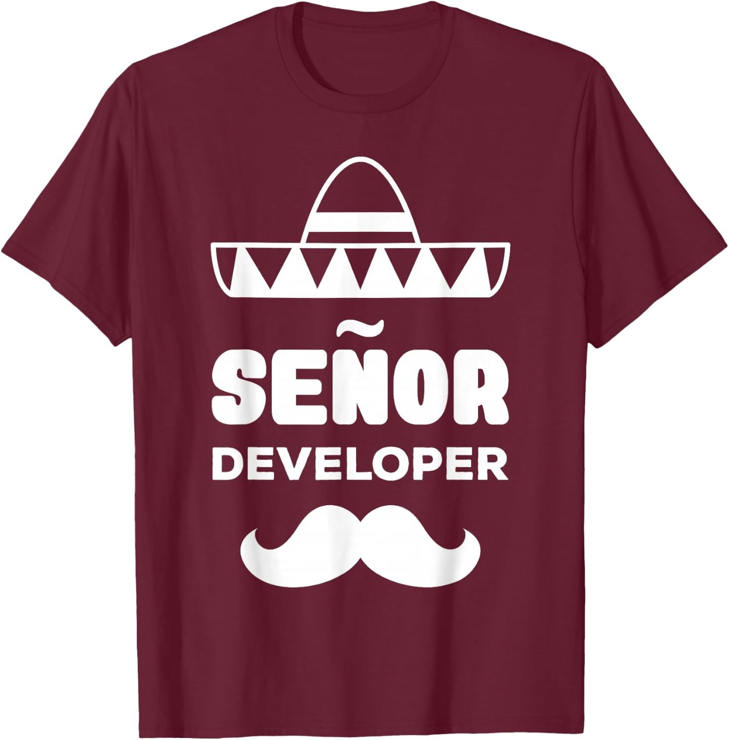 Senior Developer Job Senor Geek Nerd Computer Science T-Shirt - T-Shirt | Maroon