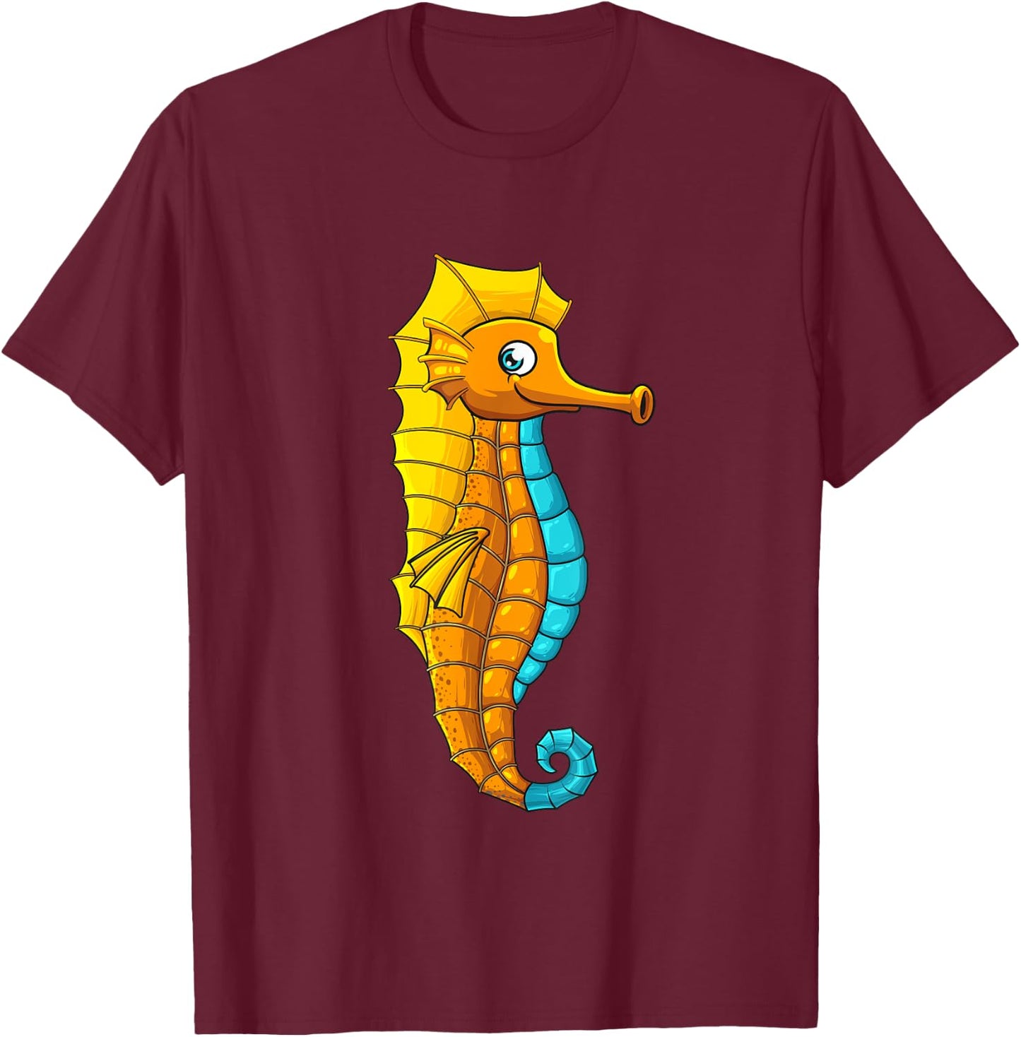 Cute Seahorse Art Women Seahorse Sea Animal Lovers T-Shirt - T-Shirt | Maroon