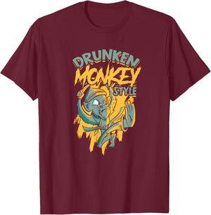 Drunken Monkey Style - Kung Fu Fighting and Sport Ninja T-Shirt - T-Shirt | Maroon