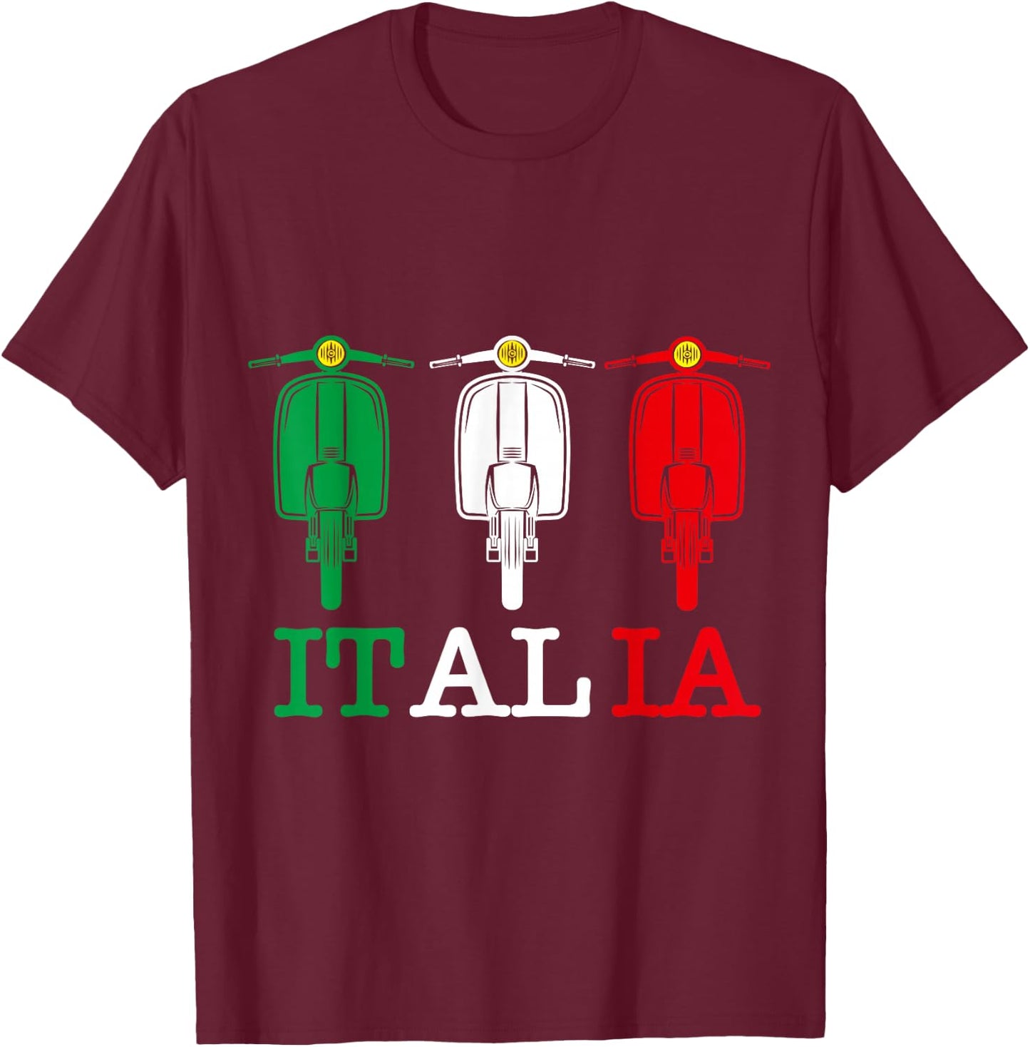 Italia Vintage Scooter Moped T-Shirt - T-Shirt | Maroon