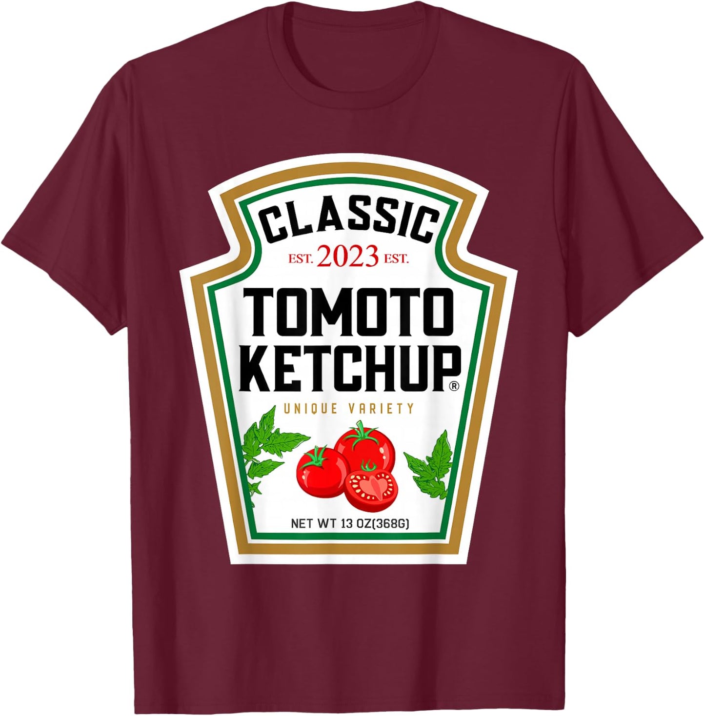 Red Ketchup DIY Costume Matching Couples Groups Halloween T-Shirt - T-Shirt | Maroon