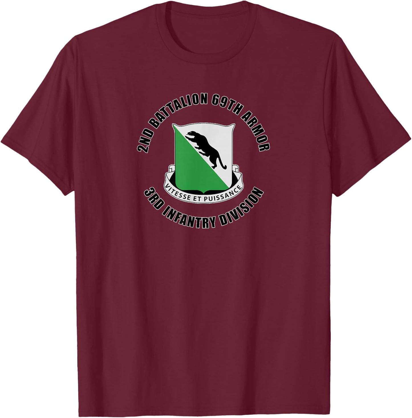 2nd Battalion 69th Armor 3rd Infantry Division Veteran Gift T-Shirt - T-Shirt | Maroon