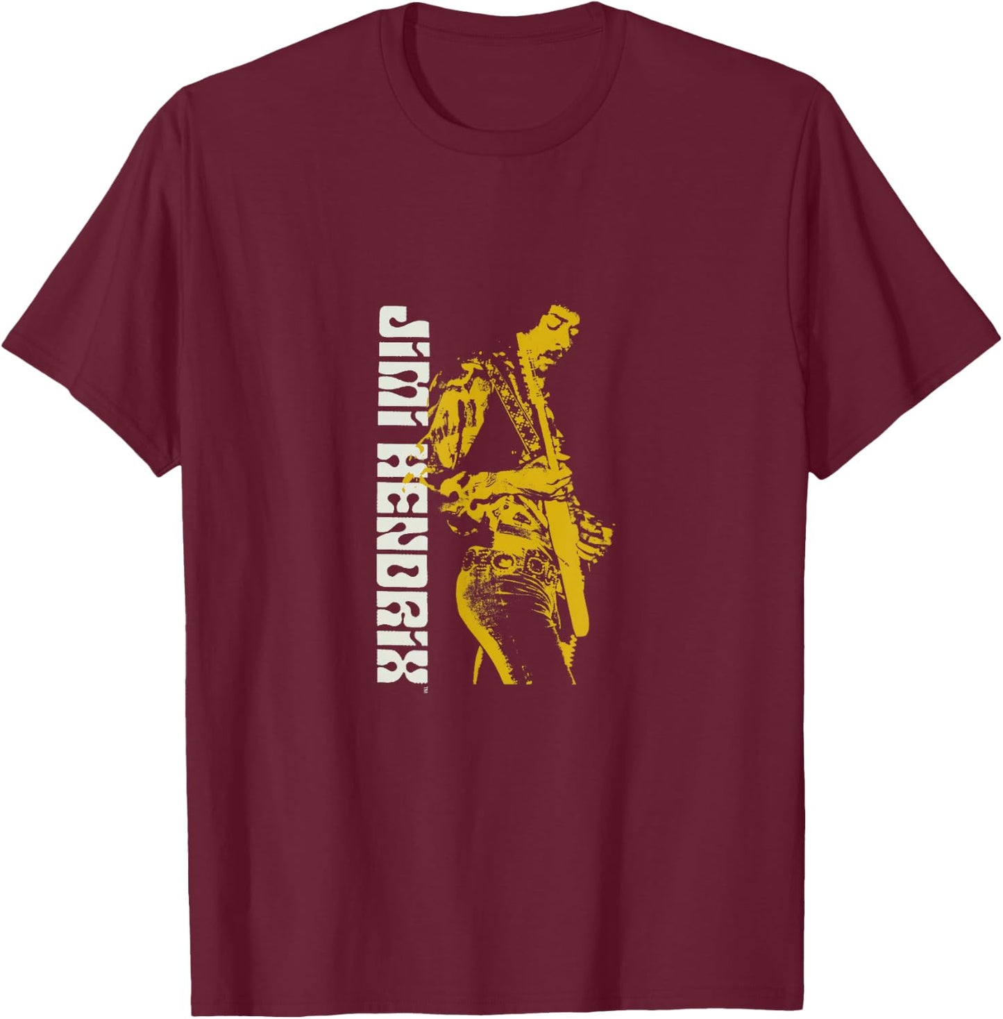 Jimi Hendrix Silhouette Guitar T-Shirt - T-Shirt | Maroon