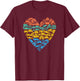 Transportation Theme Birthday Truck Car Bus Train Bike Heart T-Shirt - T-Shirt | Maroon