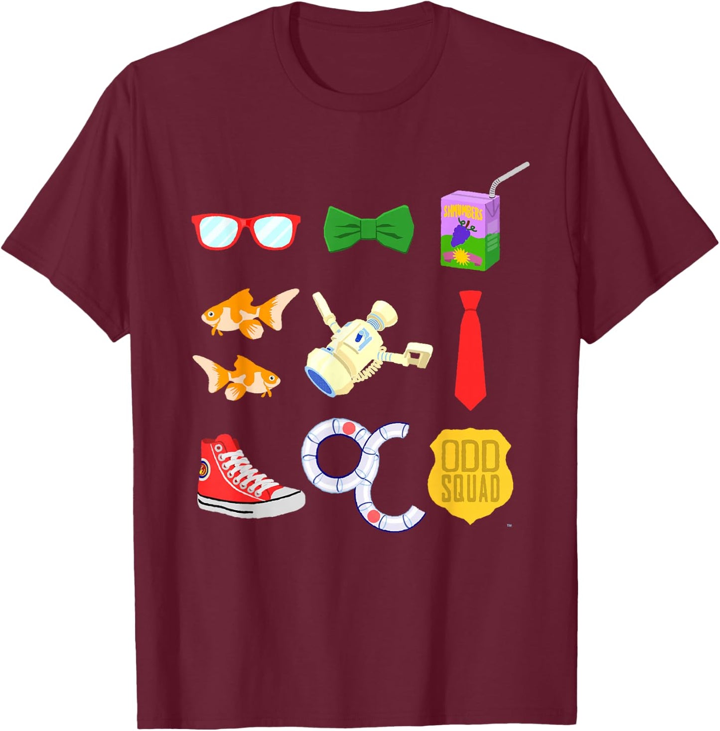 Odd Squad Agent Accessories Illustrated Shirt T-Shirt - T-Shirt | Maroon